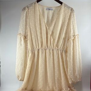 Carly Jean Los Angeles Ivory Long Sleeve Dress